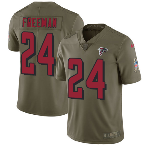 Nike Falcons #24 Devonta Freeman Olive Youth Stitched NFL Limited 2017 Salute to Service Jersey Nike Falcons #24 Devonta Freeman Olive Youth Stitched NFL Limited 2017 Salute to Service Jersey