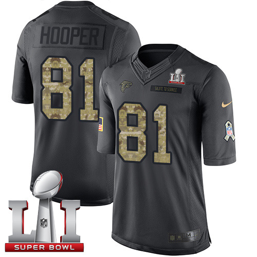 Nike Falcons #81 Austin Hooper Black Super Bowl LI 51 Youth Stitched NFL Limited 2016 Salute to Service Jersey Nike Falcons #81 Austin Hooper Black Super Bowl LI 51 Youth Stitched NFL Limited 2016 Salute to Service Jersey