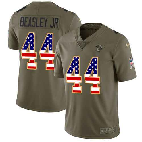 Nike Falcons #44 Vic Beasley Jr Olive/USA Flag Youth Stitched NFL Limited 2017 Salute to Service Jersey Nike Falcons #44 Vic Beasley Jr Olive/USA Flag Youth Stitched NFL Limited 2017 Salute to Service Jersey