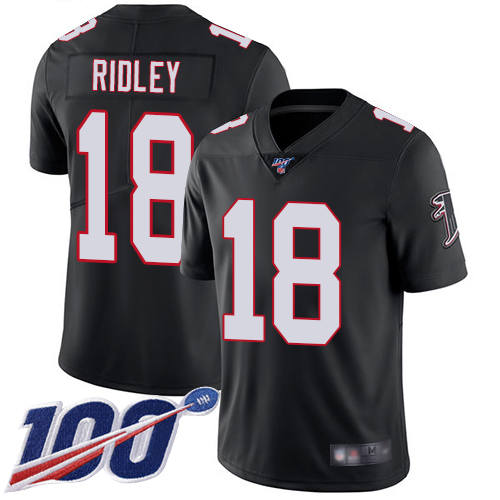 Nike Falcons #18 Calvin Ridley Black Alternate Youth Stitched NFL 100th Season Vapor Limited Jersey Nike Falcons #18 Calvin Ridley Black Alternate Youth Stitched NFL 100th Season Vapor Limited Jersey