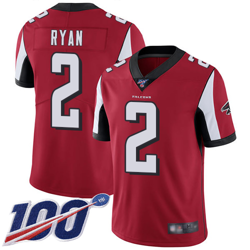 Nike Falcons #2 Matt Ryan Red Team Color Youth Stitched NFL 100th Season Vapor Limited Jersey Nike Falcons #2 Matt Ryan Red Team Color Youth Stitched NFL 100th Season Vapor Limited Jersey