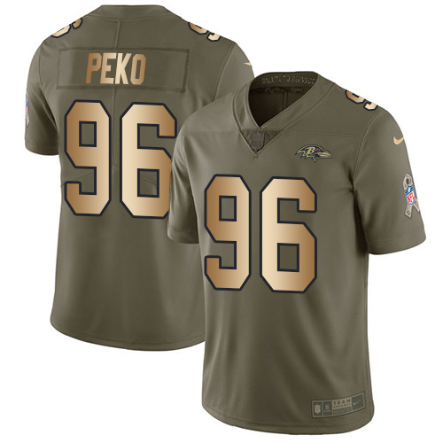 Nike Ravens #96 Domata Peko Sr Olive/Gold Youth Stitched NFL Limited 2017 Salute To Service Jersey Nike Ravens #96 Domata Peko Sr Olive/Gold Youth Stitched NFL Limited 2017 Salute To Service Jersey