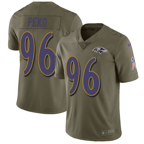 Nike Ravens #96 Domata Peko Sr Olive Youth Stitched NFL Limited 2017 Salute To Service Jersey Nike Ravens #96 Domata Peko Sr Olive Youth Stitched NFL Limited 2017 Salute To Service Jersey