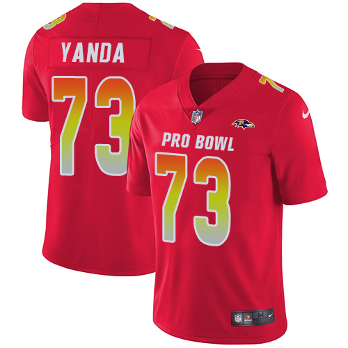Nike Ravens #73 Marshal Yanda Red Youth Stitched NFL Limited AFC 2019 Pro Bowl Jersey Nike Ravens #73 Marshal Yanda Red Youth Stitched NFL Limited AFC 2019 Pro Bowl Jersey