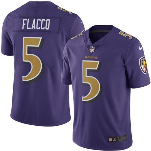 Nike Ravens #5 Joe Flacco Purple Youth Stitched NFL Limited Rush Jersey Nike Ravens #5 Joe Flacco Purple Youth Stitched NFL Limited Rush Jersey