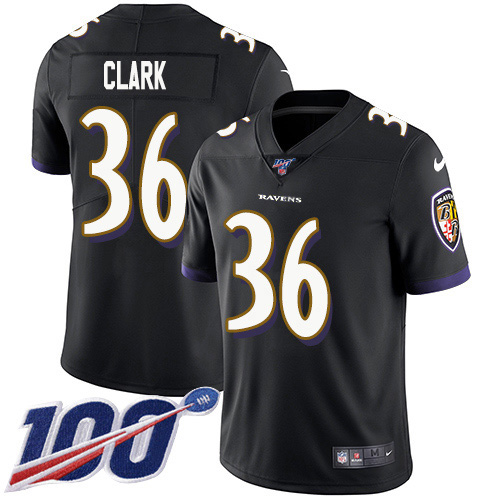 Nike Ravens #36 Chuck Clark Black Alternate Youth Stitched NFL 100th Season Vapor Untouchable Limited Jersey Nike Ravens #36 Chuck Clark Black Alternate Youth Stitched NFL 100th Season Vapor Untouchable Limited Jersey