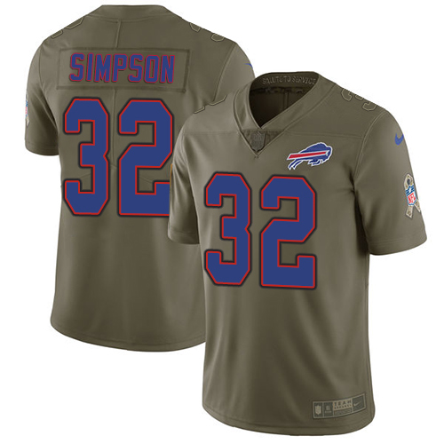 Nike Bills #32 O. J. Simpson Olive Youth Stitched NFL Limited 2017 Salute to Service Jersey Nike Bills #32 O. J. Simpson Olive Youth Stitched NFL Limited 2017 Salute to Service Jersey