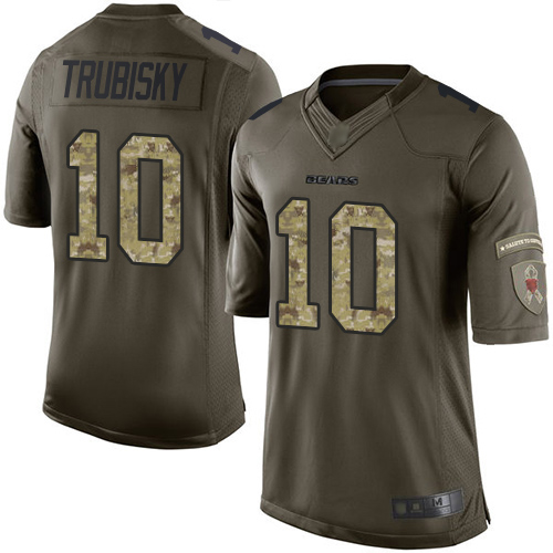 Nike Bears #10 Mitchell Trubisky Green Youth Stitched NFL Limited 2015 Salute to Service Jersey Nike Bears #10 Mitchell Trubisky Green Youth Stitched NFL Limited 2015 Salute to Service Jersey