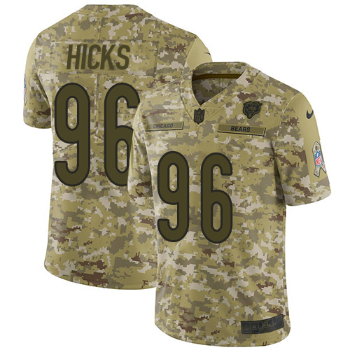 Nike Bears #96 Akiem Hicks Camo Youth Stitched NFL Limited 2018 Salute to Service Jersey Nike Bears #96 Akiem Hicks Camo Youth Stitched NFL Limited 2018 Salute to Service Jersey