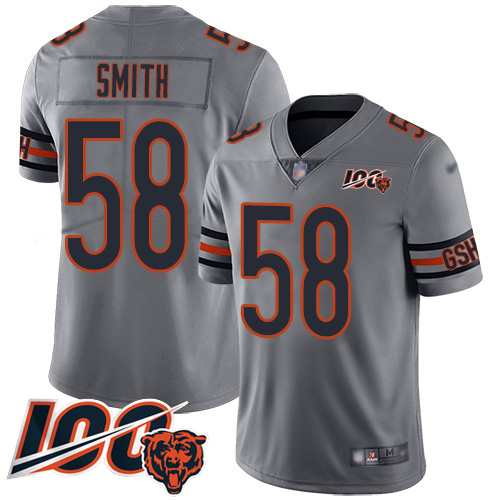 Nike Bears #58 Roquan Smith Silver Youth Stitched NFL Limited Inverted Legend 100th Season Jersey Nike Bears #58 Roquan Smith Silver Youth Stitched NFL Limited Inverted Legend 100th Season Jersey