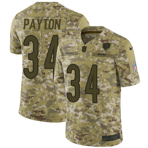 Nike Bears #34 Walter Payton Camo Youth Stitched NFL Limited 2018 Salute to Service Jersey Nike Bears #34 Walter Payton Camo Youth Stitched NFL Limited 2018 Salute to Service Jersey