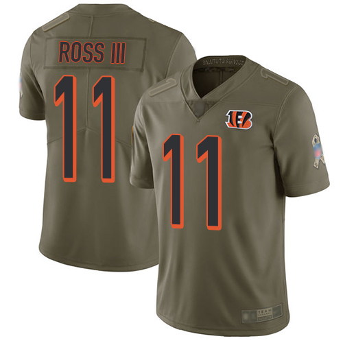 Nike Bengals #11 John Ross III Olive Youth Stitched NFL Limited 2017 Salute to Service Jersey Nike Bengals #11 John Ross III Olive Youth Stitched NFL Limited 2017 Salute to Service Jersey