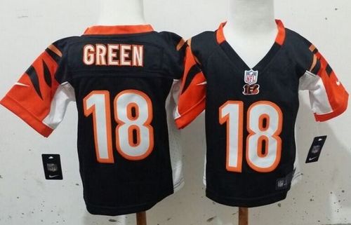 Toddler Nike Bengals #18 A.J. Green Black Team Color Stitched NFL Elite Jersey Toddler Nike Bengals #18 A.J. Green Black Team Color Stitched NFL Elite Jersey