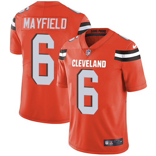 Nike Browns #6 Baker Mayfield Orange Alternate Youth Stitched NFL Vapor Untouchable Limited Jersey Nike Browns #6 Baker Mayfield Orange Alternate Youth Stitched NFL Vapor Untouchable Limited Jersey