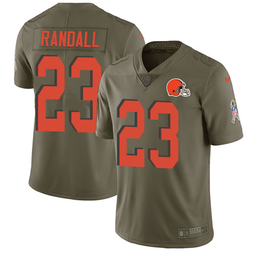 Nike Browns #23 Damarious Randall Olive Youth Stitched NFL Limited 2017 Salute to Service Jersey Nike Browns #23 Damarious Randall Olive Youth Stitched NFL Limited 2017 Salute to Service Jersey