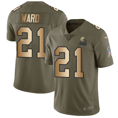 Nike Browns #21 Denzel Ward Olive/Gold Youth Stitched NFL Limited 2017 Salute to Service Jersey Nike Browns #21 Denzel Ward Olive/Gold Youth Stitched NFL Limited 2017 Salute to Service Jersey