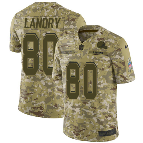 Nike Browns #80 Jarvis Landry Camo Youth Stitched NFL Limited 2018 Salute to Service Jersey Nike Browns #80 Jarvis Landry Camo Youth Stitched NFL Limited 2018 Salute to Service Jersey