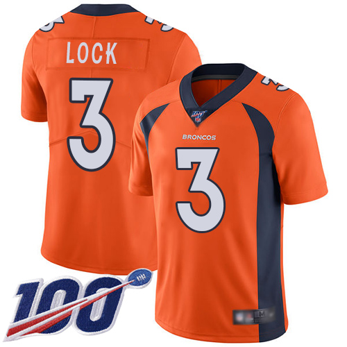 Nike Broncos #3 Drew Lock Orange Team Color Youth Stitched NFL 100th Season Vapor Limited Jersey Nike Broncos #3 Drew Lock Orange Team Color Youth Stitched NFL 100th Season Vapor Limited Jersey