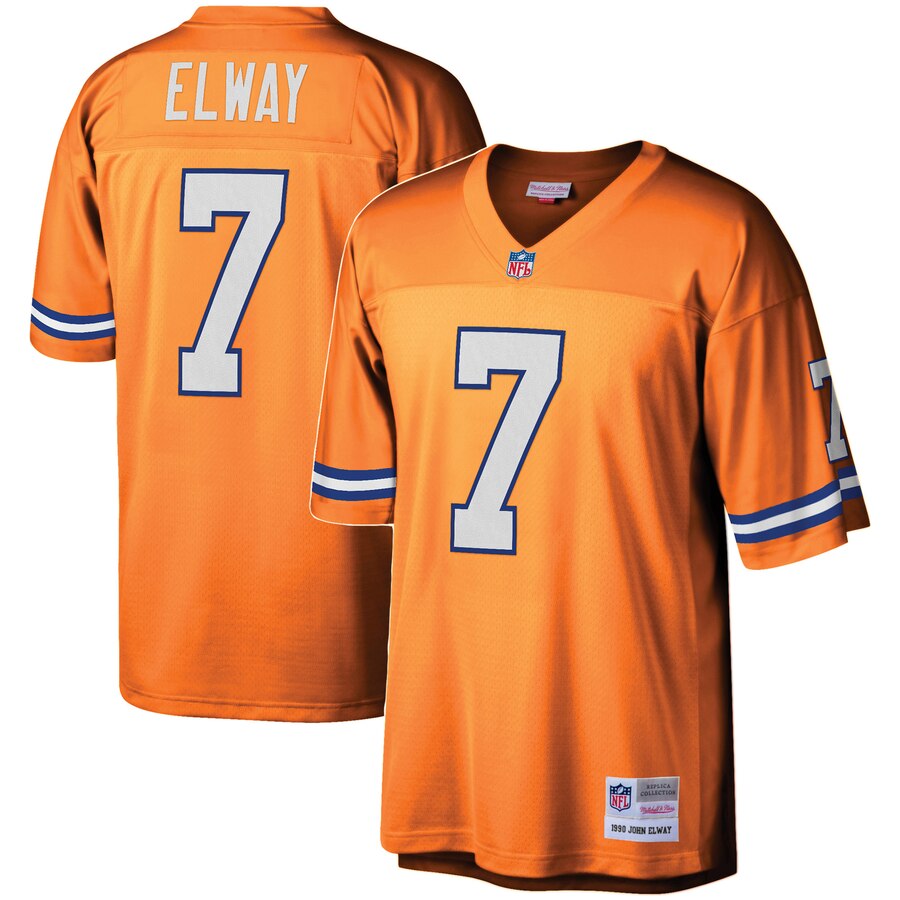 Youth Denver Broncos #7 John Elway Mitchell & Ness Orange 1990 Legacy Retired Player Jersey Youth Denver Broncos #7 John Elway Mitchell & Ness Orange 1990 Legacy Retired Player Jersey
