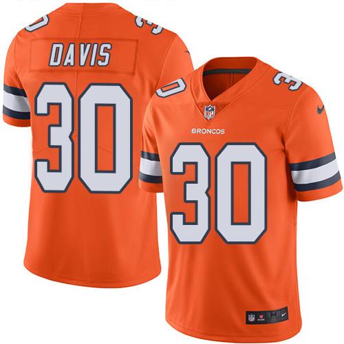 Nike Broncos #30 Terrell Davis Orange Youth Stitched NFL Limited Rush Jersey Nike Broncos #30 Terrell Davis Orange Youth Stitched NFL Limited Rush Jersey