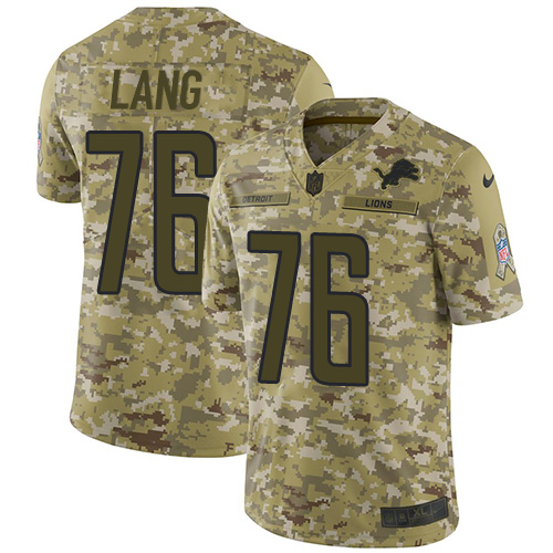 Nike Lions #76 T.J. Lang Camo Youth Stitched NFL Limited 2018 Salute to Service Jersey Nike Lions #76 T.J. Lang Camo Youth Stitched NFL Limited 2018 Salute to Service Jersey