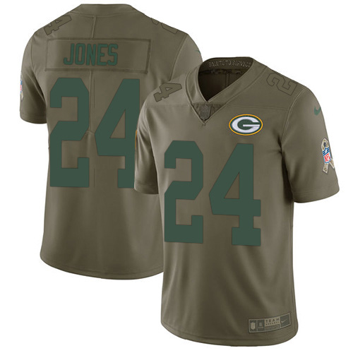 Nike Packers #24 Josh Jones Olive Youth Stitched NFL Limited 2017 Salute to Service Jersey Nike Packers #24 Josh Jones Olive Youth Stitched NFL Limited 2017 Salute to Service Jersey