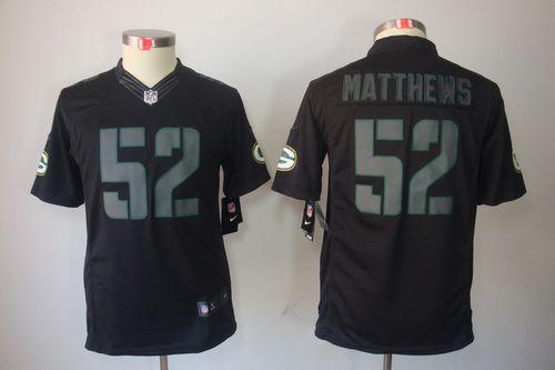 Nike Packers #52 Clay Matthews Black Impact Youth Stitched NFL Limited Jersey Nike Packers #52 Clay Matthews Black Impact Youth Stitched NFL Limited Jersey
