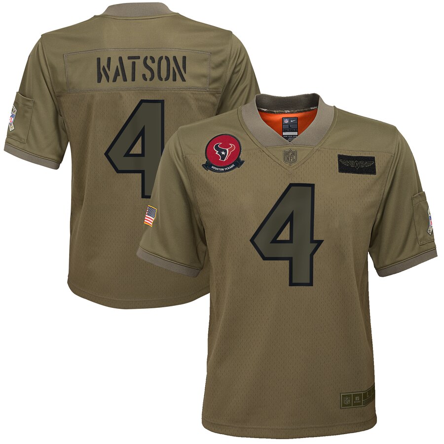 Youth Houston Texans #4 Deshaun Watson Nike Camo 2019 Salute to Service Game Jersey Youth Houston Texans #4 Deshaun Watson Nike Camo 2019 Salute to Service Game Jersey