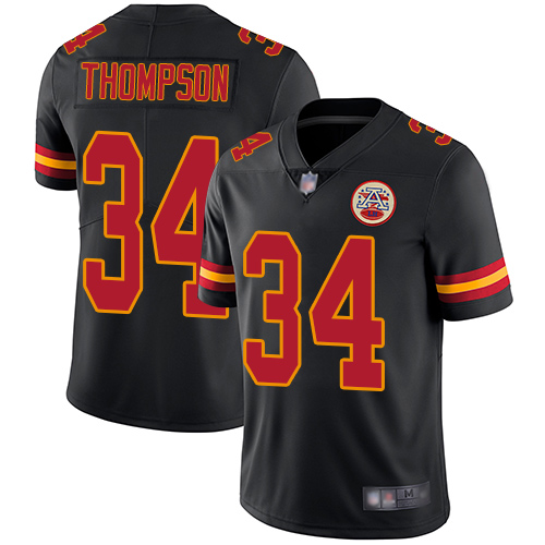 Nike Chiefs #34 Darwin Thompson Black Youth Stitched NFL Limited Rush Jersey Nike Chiefs #34 Darwin Thompson Black Youth Stitched NFL Limited Rush Jersey