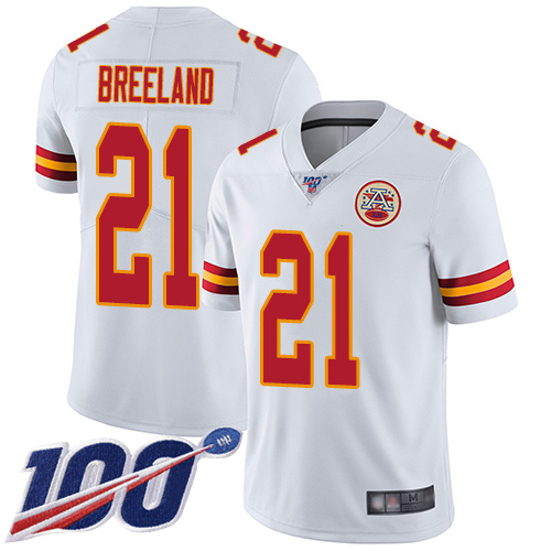 Nike Chiefs #21 Bashaud Breeland White Youth Stitched NFL 100th Season Vapor Limited Jersey Nike Chiefs #21 Bashaud Breeland White Youth Stitched NFL 100th Season Vapor Limited Jersey