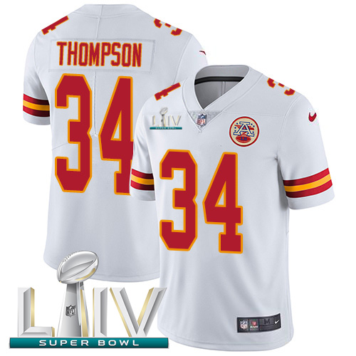 Nike Chiefs #34 Darwin Thompson White Super Bowl LIV 2020 Youth Stitched NFL Vapor Untouchable Limited Jersey Nike Chiefs #34 Darwin Thompson White Super Bowl LIV 2020 Youth Stitched NFL Vapor Untouchable Limited Jersey