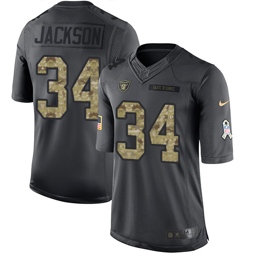 Nike Raiders #34 Bo Jackson Black Youth Stitched NFL Limited 2016 Salute to Service Jersey Nike Raiders #34 Bo Jackson Black Youth Stitched NFL Limited 2016 Salute to Service Jersey