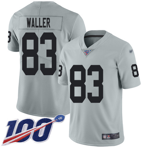 Nike Raiders #83 Darren Waller Silver Youth Stitched NFL Limited Inverted Legend 100th Season Jersey Nike Raiders #83 Darren Waller Silver Youth Stitched NFL Limited Inverted Legend 100th Season Jersey