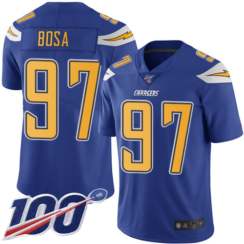 Nike Chargers #97 Joey Bosa Electric Blue Youth Stitched NFL Limited Rush 100th Season Jersey Nike Chargers #97 Joey Bosa Electric Blue Youth Stitched NFL Limited Rush 100th Season Jersey
