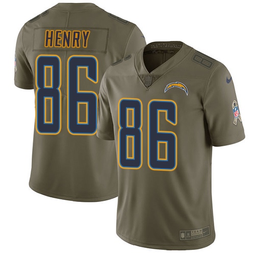 Nike Chargers #86 Hunter Henry Olive Youth Stitched NFL Limited 2017 Salute to Service Jersey Nike Chargers #86 Hunter Henry Olive Youth Stitched NFL Limited 2017 Salute to Service Jersey