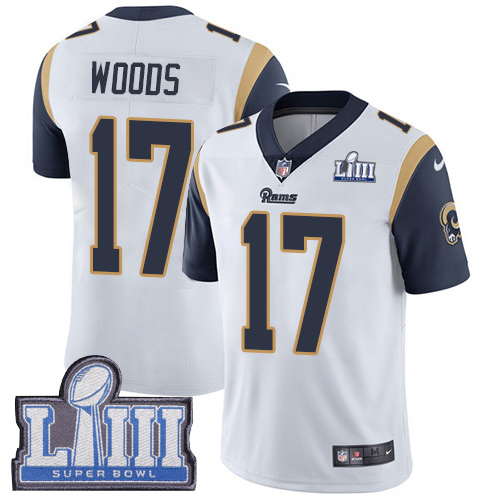 Nike Rams #17 Robert Woods White Super Bowl LIII Bound Youth Stitched NFL Vapor Untouchable Limited Jersey Nike Rams #17 Robert Woods White Super Bowl LIII Bound Youth Stitched NFL Vapor Untouchable Limited Jersey