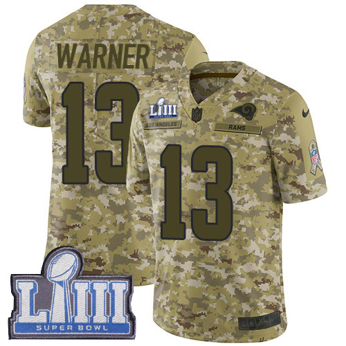 Nike Rams #13 Kurt Warner Camo Super Bowl LIII Bound Youth Stitched NFL Limited 2018 Salute to Service Jersey Nike Rams #13 Kurt Warner Camo Super Bowl LIII Bound Youth Stitched NFL Limited 2018 Salute to Service Jersey