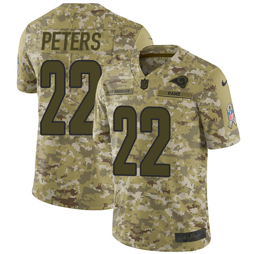 Nike Rams #22 Marcus Peters Camo Youth Stitched NFL Limited 2018 Salute to Service Jersey Nike Rams #22 Marcus Peters Camo Youth Stitched NFL Limited 2018 Salute to Service Jersey