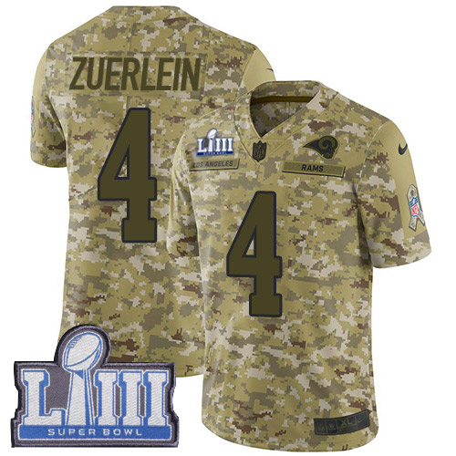 Nike Rams #4 Greg Zuerlein Camo Super Bowl LIII Bound Youth Stitched NFL Limited 2018 Salute to Service Jersey Nike Rams #4 Greg Zuerlein Camo Super Bowl LIII Bound Youth Stitched NFL Limited 2018 Salute to Service Jersey