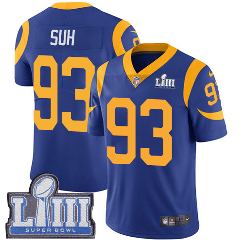 Nike Rams #93 Ndamukong Suh Royal Blue Alternate Super Bowl LIII Bound Youth Stitched NFL Vapor Untouchable Limited Jersey Nike Rams #93 Ndamukong Suh Royal Blue Alternate Super Bowl LIII Bound Youth Stitched NFL Vapor Untouchable Limited Jersey