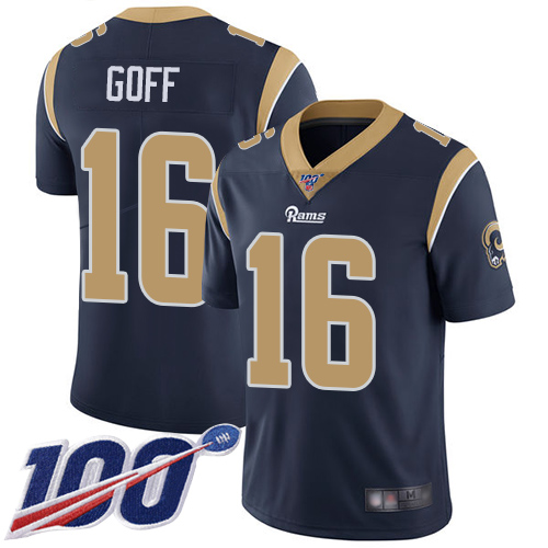 Nike Rams #16 Jared Goff Navy Blue Team Color Youth Stitched NFL 100th Season Vapor Limited Jersey Nike Rams #16 Jared Goff Navy Blue Team Color Youth Stitched NFL 100th Season Vapor Limited Jersey