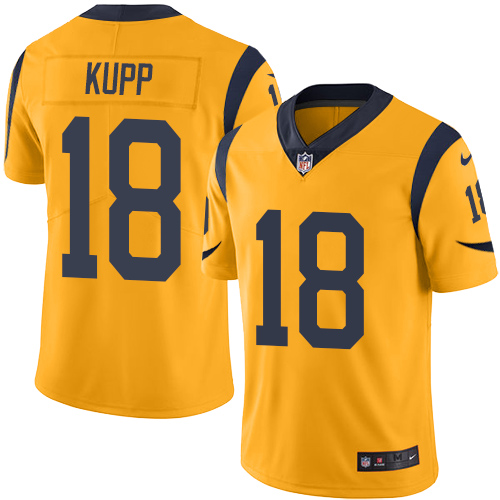 Nike Rams #18 Cooper Kupp Gold Youth Stitched NFL Limited Rush Jersey Nike Rams #18 Cooper Kupp Gold Youth Stitched NFL Limited Rush Jersey