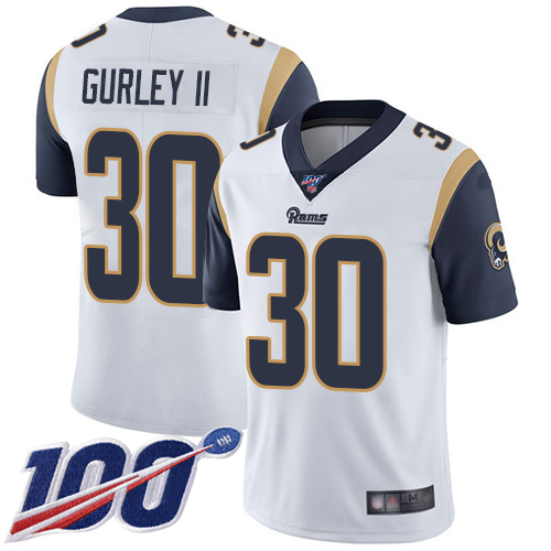 Nike Rams #30 Todd Gurley II White Youth Stitched NFL 100th Season Vapor Limited Jersey Nike Rams #30 Todd Gurley II White Youth Stitched NFL 100th Season Vapor Limited Jersey