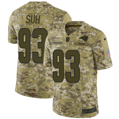 Nike Rams #93 Ndamukong Suh Camo Youth Stitched NFL Limited 2018 Salute to Service Jersey Nike Rams #93 Ndamukong Suh Camo Youth Stitched NFL Limited 2018 Salute to Service Jersey