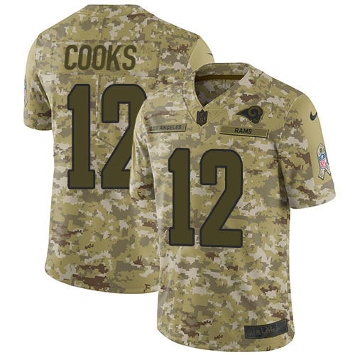 Nike Rams #12 Brandin Cooks Camo Youth Stitched NFL Limited 2018 Salute to Service Jersey Nike Rams #12 Brandin Cooks Camo Youth Stitched NFL Limited 2018 Salute to Service Jersey