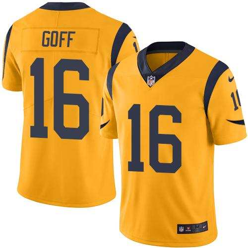 Nike Rams #16 Jared Goff Gold Youth Stitched NFL Limited Rush Jersey Nike Rams #16 Jared Goff Gold Youth Stitched NFL Limited Rush Jersey