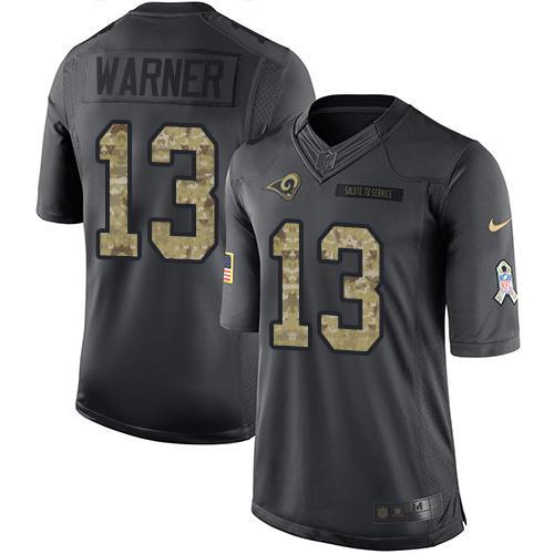 Nike Rams #13 Kurt Warner Black Youth Stitched NFL Limited 2016 Salute to Service Jersey Nike Rams #13 Kurt Warner Black Youth Stitched NFL Limited 2016 Salute to Service Jersey