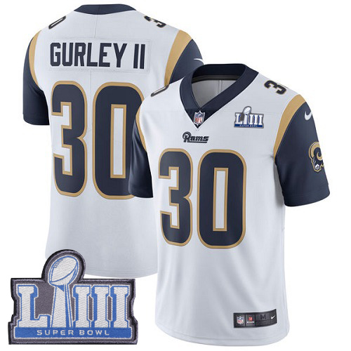 Nike Rams #30 Todd Gurley II White Super Bowl LIII Bound Youth Stitched NFL Vapor Untouchable Limited Jersey Nike Rams #30 Todd Gurley II White Super Bowl LIII Bound Youth Stitched NFL Vapor Untouchable Limited Jersey