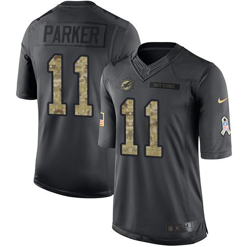 Nike Dolphins #11 DeVante Parker Black Youth Stitched NFL Limited 2016 Salute to Service Jersey Nike Dolphins #11 DeVante Parker Black Youth Stitched NFL Limited 2016 Salute to Service Jersey