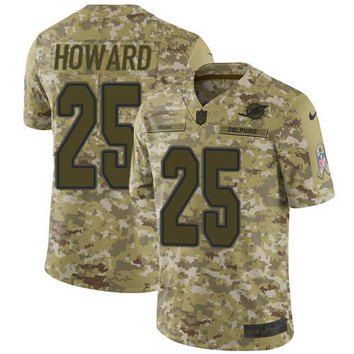 Nike Dolphins #25 Xavien Howard Camo Youth Stitched NFL Limited 2018 Salute to Service Jersey Nike Dolphins #25 Xavien Howard Camo Youth Stitched NFL Limited 2018 Salute to Service Jersey